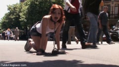 Justine - Beautiful Spanish redhead tied up, stripped bare, and fucked on the streets | Picture (1)