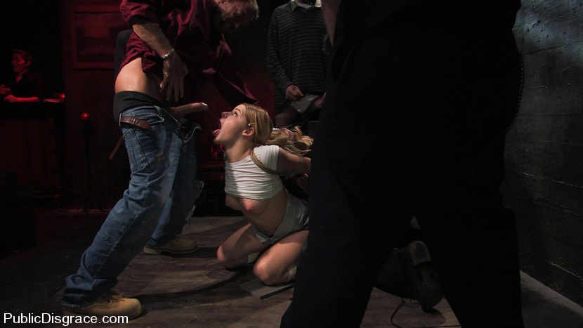 Dirty old men get serviced by 18 year old sluts in white panties!