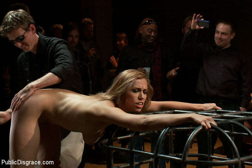 Hot Local Amateur Locked in a Cage and Fed to a Hungry Crowd