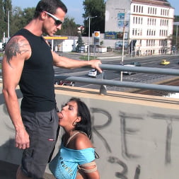 BEST OF EUROPE: BIG NATURAL TITS TIED IN PUBLIC!!!!
