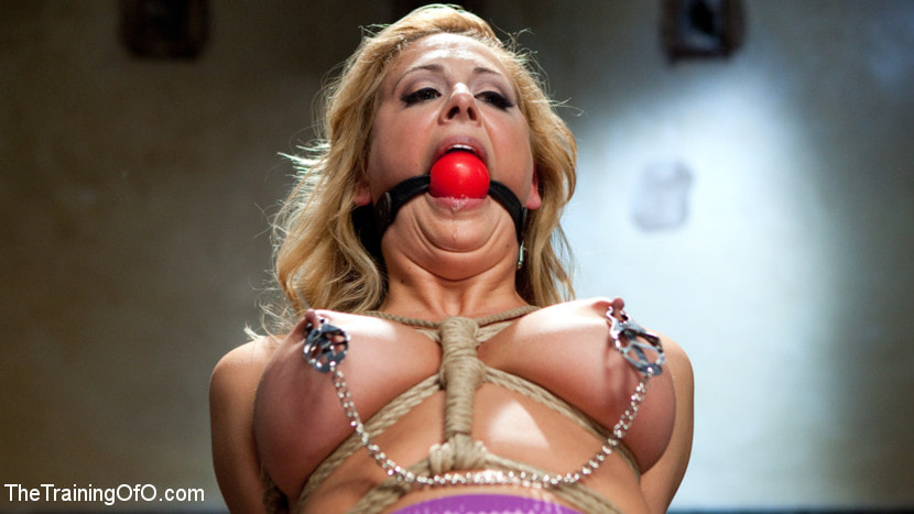 Slave Training a Big Tit Blonde Bombshell In Bondage, Day One