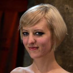 Blond with killer natural body, is suspended, suffers intense foot caning Made to cum over and over