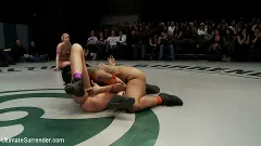 Hollie Stevens - RD2: Girls helpless in wrestling holds, getting double teamed. Finger fucked and beaten on the mat. | Picture (14)