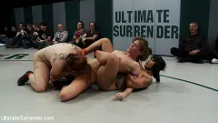 Hollie Stevens - RD2: Girls helpless in wrestling holds, getting double teamed. Finger fucked and beaten on the mat. | Picture (18)