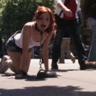 Justine in 'Beautiful Spanish redhead tied up, stripped bare, and fucked on the streets'