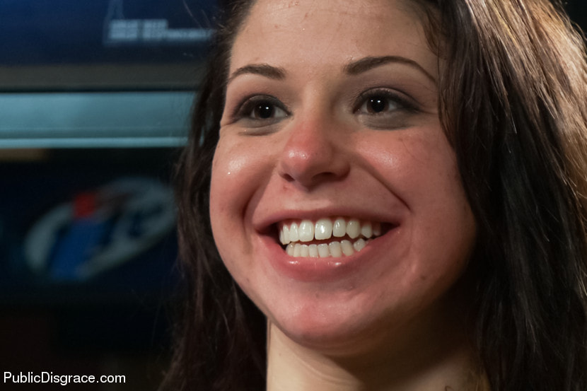Smoking hot Brunette Humiliated and Fucked in Public