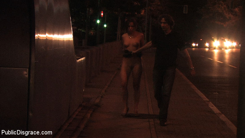 Beautiful Czech girl exposed on the streets at night!!!