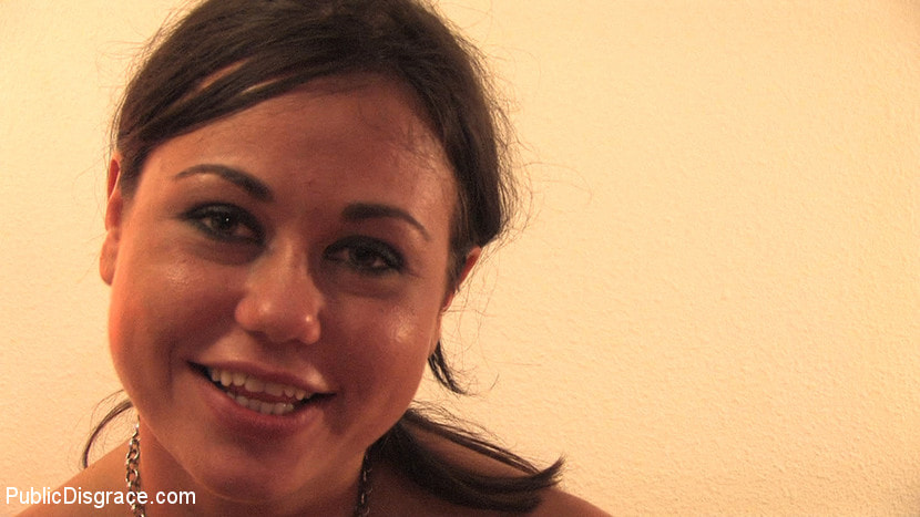 Beautiful Czech girl exposed on the streets at night!!!
