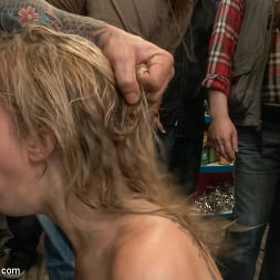 Blonde Babe is Bound and Ass Fucked in Public
