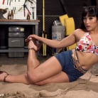 Mia Li in 'Mia Li Sneaks Into the Garage to Give a Foot Job'
