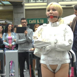 Japanese Slut is humiliated and put on display in Madrid