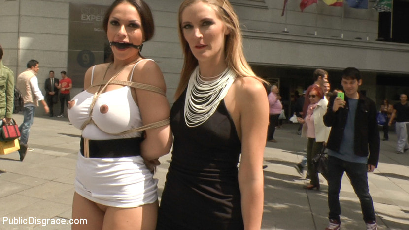 Big Tit Spanish Supermodel Bound and Dragged Through Madrid City Center