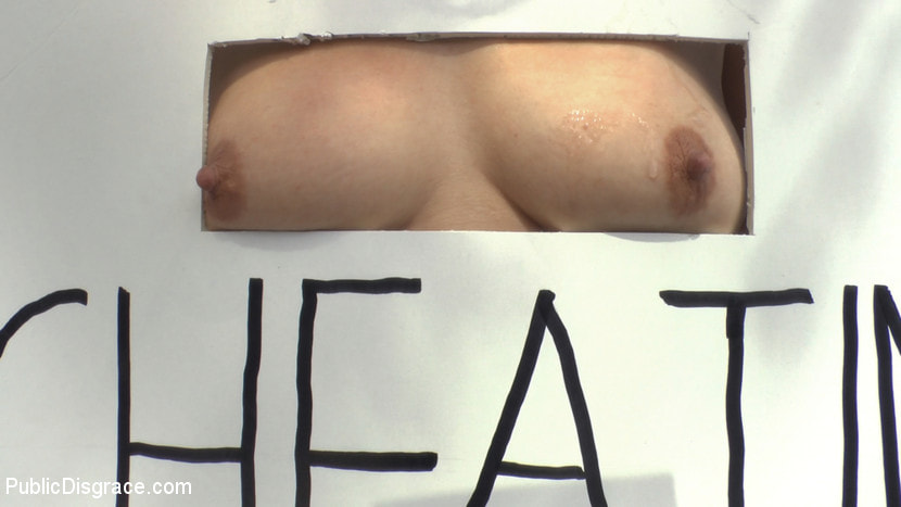 Cheating Wife's Big Hot Ass Shamed Fully Naked In Public Display