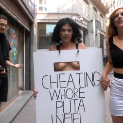 Cheating Wife's Big Hot Ass Shamed Fully Naked In Public Display