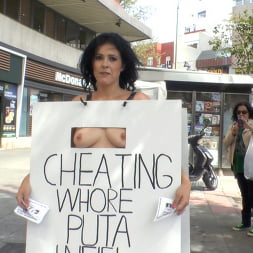 Cheating Wife's Big Hot Ass Shamed Fully Naked In Public Display