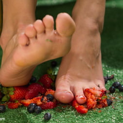 Lesbian Strawberry Foot Food Crushing!