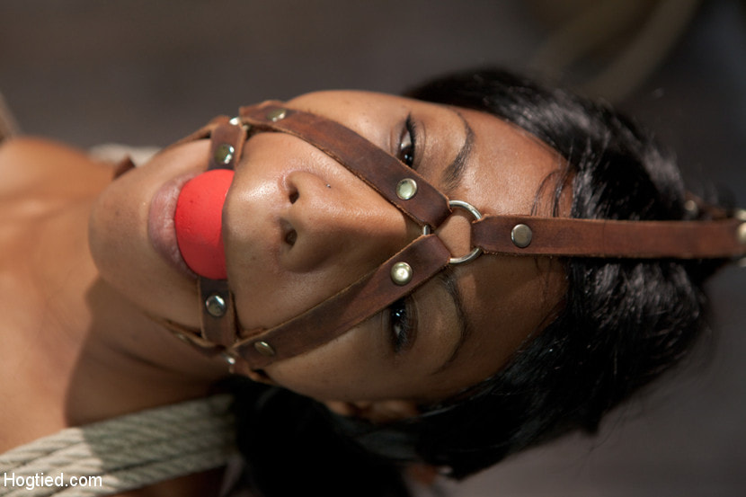 Tiny Nikki Darling gets greased up, contorted and pussy pounded.