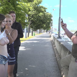 All Natural Busty Brunette Anal Slut First Time DP on Public Disgrace!