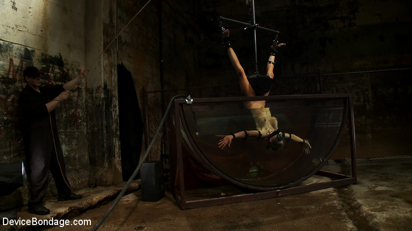 Underwater Inverted Sybian Helpless big tittied blonde suffers mindblowing orgasms
