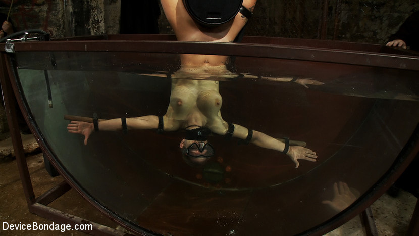 Underwater Inverted Sybian Helpless big tittied blonde suffers mindblowing orgasms