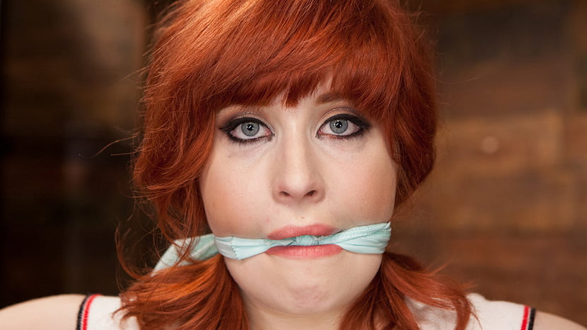 18 Year Old Redhead Slut Fucked Silly in Tight Bondage