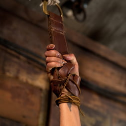 Category 5 wrist suspension Caned, nipple torture and brutal crotch rope! Left to hang and suffer!