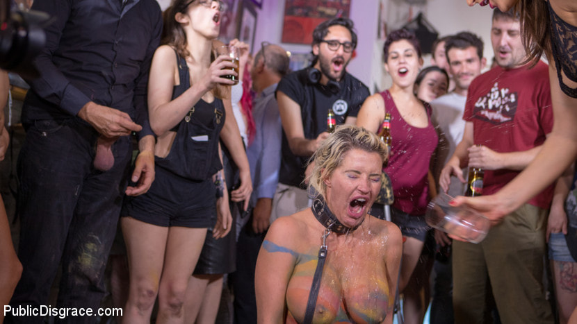 Busty Blonde Sienna Day Disgraced Fully Nude on Dirty Public Streets