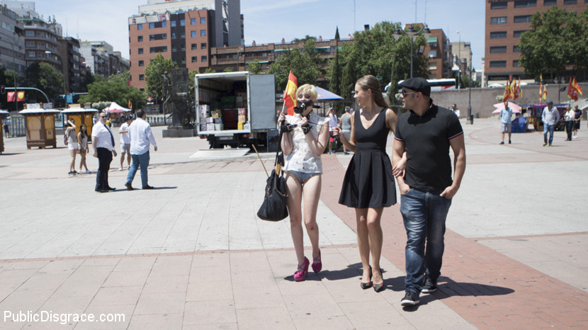 Petite Whore Molly Saint Rose Fucked and Humiliated in Public Plaza!!